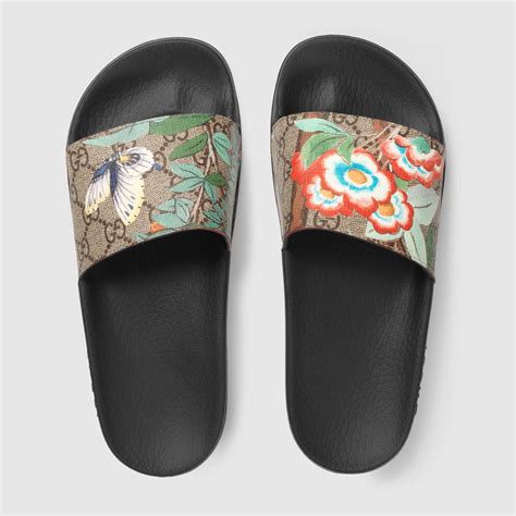 gucci logo slide sandal|gucci slide sandals women's.